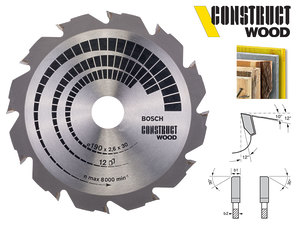Циркулярный диск Bosch Construct Wood 190 мм, 12 зуб. (2608640633)