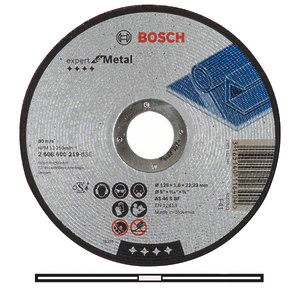 Круг отрезной по металлу Bosch, 125 х 1,6 мм (2608600219)